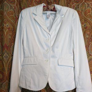 White fitted stretch blazer